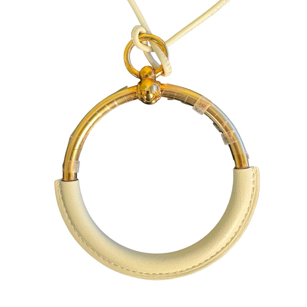 Hermes Loop Pendant Veau Swift Necklace in Nata